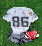 Print Mesh Sport Sweater Tops YWXS-XS-XSL44614
