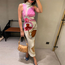 Print Sleeveless Slim Long Dress YWXS-XS-K23D32944