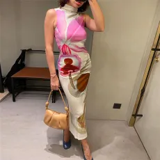 Print Sleeveless Slim Long Dress YWXS-XS-K23D32944