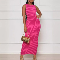 Stripe Printed Sleeveless Bodycon Dress GWDS-230516