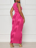 Stripe Printed Sleeveless Bodycon Dress GWDS-230516
