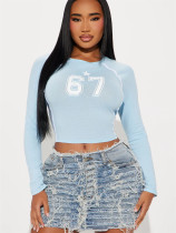 Fashion Sport Print Long Sleeve T Shirt YWXS-XS-XSL44779