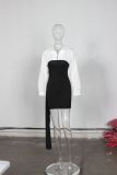 Contrast Color Patchwork Mini Dress YWXS-XS-XS5326