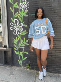 Loose Letter Printed Short Sleeve T-Shirt YWXS-XS-XSL44370