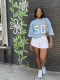 Loose Letter Printed Short Sleeve T-Shirt YWXS-XS-XSL44370