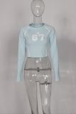 Fashion Sport Print Long Sleeve T Shirt YWXS-XS-XSL44779