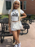 Letter Print Short Sleeve T Shirt YWXS-XS-XSL44563