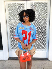 Fashion Print Loose V Neck T Shirt YWXS-XS-XS5184