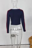 Sport Print Long Sleeve Tops YWXS-XS-XSL44721
