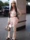 Leopard Hooded Long Sleeve Pants Suit YWXS-XS-XS5230