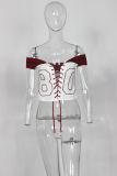 Sexy Print Tie Up Vest Tops YWXS-XS-XS5266