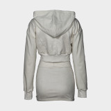 Solid Color Casual Long Sleeve Skirt 2 Piece Set YWXS-XS-XS5245
