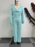 Plus Size Sexy Lantern Sleeve Wide Leg Jumpsuit NY-10967