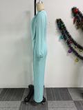 Plus Size Sexy Lantern Sleeve Wide Leg Jumpsuit NY-10967
