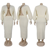 Plus Size Cardigan Sweater Long Skirt 2 Piece Set NY-101