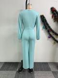 Plus Size Sexy Lantern Sleeve Wide Leg Jumpsuit NY-10967