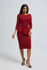 Solid Color O Neck Two Piece Skirt Set OSM-6136