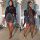 Plus Size Hot Drill Feather Mini Dress NY-3362