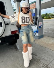 Loose Casual Big Pockets Denim Shorts LSD-2328