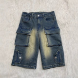 Loose Casual Big Pockets Denim Shorts LSD-2328
