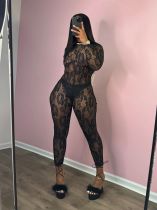 Long Sleeve Lace Backless Jumpsuit GDYF-6699