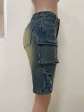 Loose Casual Big Pockets Denim Shorts LSD-2328