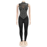 Sleeveless Hot Drill Jumpsuit BY-7168