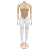 Sleeveless Hot Drill Jumpsuit BY-7168