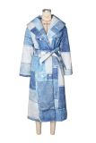 Print Double-breasted Tie Up Coat ZSD-0724