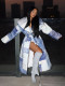 Print Double-breasted Tie Up Coat ZSD-0724
