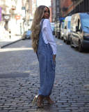 Fashion Loose Denim Overall Jumpsuit LX-6037