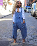 Fashion Loose Denim Overall Jumpsuit LX-6037