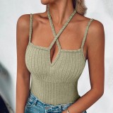 Solid Color Halterneck Tight Tank Tops GYZY-6661