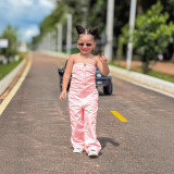 Kids Girl Wrap Chest Wide Leg Jumpsuit  GYAY-8116