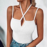 Solid Color Halterneck Tight Tank Tops GYZY-6661