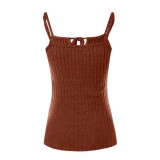 Solid Color Halterneck Tight Tank Tops GYZY-6661