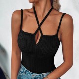 Solid Color Halterneck Tight Tank Tops GYZY-6661
