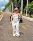 Kids Girl Wrap Chest Wide Leg Jumpsuit  GYAY-8116