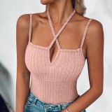 Solid Color Halterneck Tight Tank Tops GYZY-6661