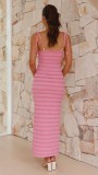 Solid Color Backless Sling Long Dress YUMT-YMT364