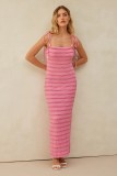 Solid Color Backless Sling Long Dress YUMT-YMT364
