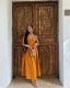 V Neck Patchwork Solid Color Sling Long Dress YUMT-YMT334