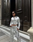 PU Leather Lapel Jacket Coats YUMT-YMT118