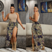 Cartoon Pattern Split Jacquard Half-body Skirt LSL-0034