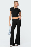 Solid Color Sleeveless Two Piece Pants Set YD-8818