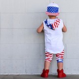 Kids Tie Dye Print Sleeveless Hooded Pants Suit GYMF-132