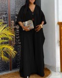 Print V Neck Loose Long Shirt Drawstring Trouser Set GYSL-006