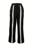 Print V Neck Loose Long Shirt Drawstring Trouser Set GYSL-006