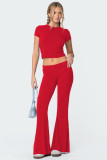 Solid Color Sleeveless Two Piece Pants Set YD-8818