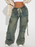 Fashion Loose Washed Wide Leg Jeans GKNF-11039